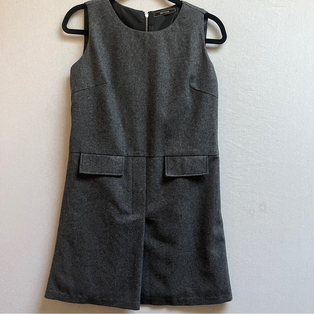 Yaly Couture Pure Wool Sleeveless Shift Dress S